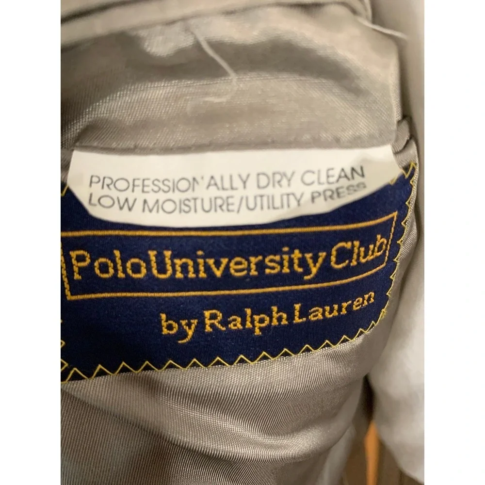 Vintage Polo University Club Ralph Lauren Gray Virgin Wool Blazer USA Mens 40R